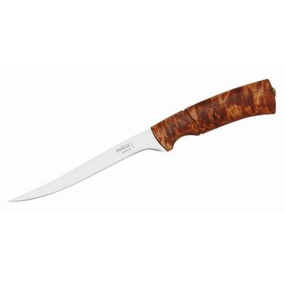 HELLE NORWAY Helle - Steinbit Fillet Knife - Couteau taille 15 cm, blanc/brun/rouge 