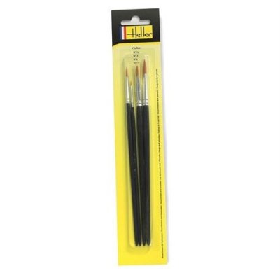 HELLER  - 9901 - maquette - blister 4 pinceaux (3/0 - 3 - 6 - 10)