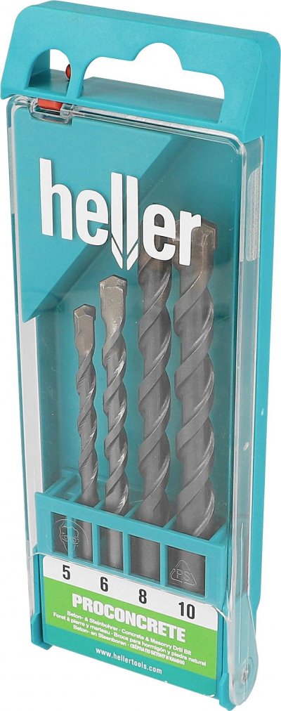 HELLER  Tools 168731 ProConcrete Foret &agrave; b&eacute;ton, Gris, Set de 4 Pi&egrave;ces