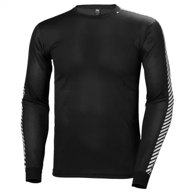 HELLY HANSEN  Dry Stripe Crew T-Shirt &agrave; manches longues Homme, Noir, L