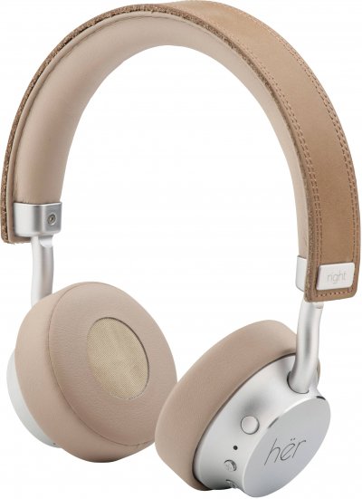HëR HER HF8 Micro-casque supra-auriculaire Bluetooth, filaire beige, argent volume r&eacute;glable