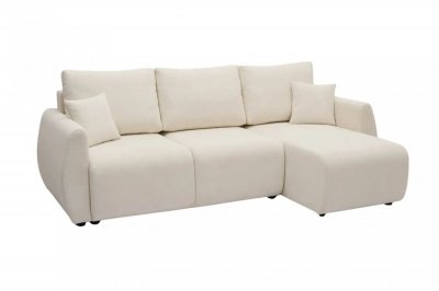 CASANOVA PARIS Hera - Canap&eacute; D'angle Convertible Tissu Doux 3 Places Beige