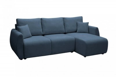 CASANOVA PARIS Hera - Canap&eacute; D'angle Convertible Tissu Doux 3 Places Bleu