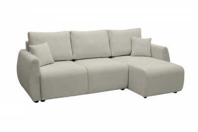 CASANOVA PARIS Hera - Canap&eacute; D'angle Convertible Tissu Doux 3 Places Caf&eacute; Clair