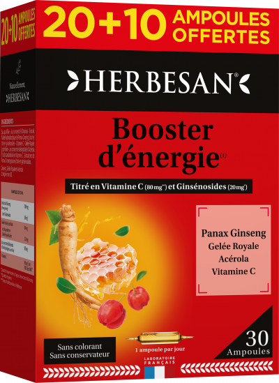 HERBESAN  Ginseng Gel&eacute;e Royale 20 ampoules + 10 Offertes