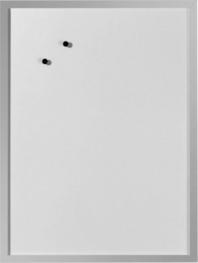 HERLITZ  10524627 Tableau blanc aimant&eacute; 40 x 60 cm (Blanc/cadre en bois argent&eacute;) (Import Allemagne)