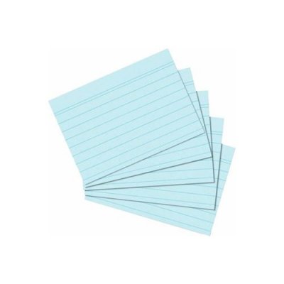 HERLITZ  10836187 Lot de 100&nbsp;cartes, lign&eacute;es, bleues, au format A5