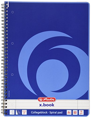 GENERIQUE Herlitz Cahier &agrave; spirales x.book, A4, 160 pages, lign&eacute; - Lot de 6