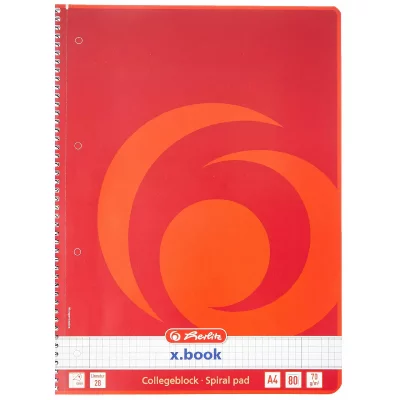 GENERIQUE Herlitz Cahier &agrave; spirales x.book, A4, 160 pages, quadrill&eacute; - Lot de 6
