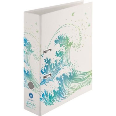 HERLITZ  Classeur &agrave; levier &agrave; motif maX.file GREENline Vague - Lot de 3