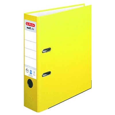 HERLITZ  Classeur Max.File Nature Plus &Agrave; Levier Dos De 80 Mm Jaune