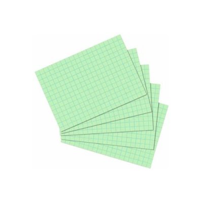 HERLITZ  Fiches bristol, A6, quadrill&eacute;, vert - Lot de 5