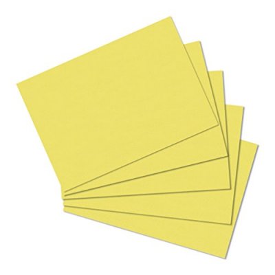 HERLITZ  Fiches bristol, A6, uni, jaune - Lot de 5