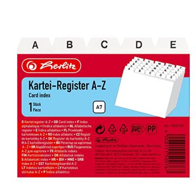 GENERIQUE Herlitz Index alphab&eacute;tique A - Z, PP, A7 paysage - Lot de 4