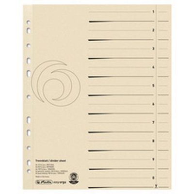MANUTAN Herlitz Intercalaires, A4 Extra Large, En Carton Manille,