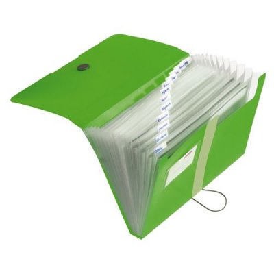 MANUTAN Herlitz Trieur easyorga to go, 12 compartiments, pomme - Lot de 2