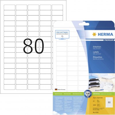 HERMA  4336 &Eacute;tiquettes 35,6 x 16,9 Premium A4 2000 pi&egrave;ces Blanc