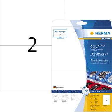 HERMA  4693 &Eacute;tiquettes plastique 210 x 148 A4 LaserCopy Blanc