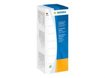 HERMA  8113 Lot de 3000 &eacute;tiquettes informatiques en papier perfor&eacute; Blanc mat 101,6 x 48,4 mm