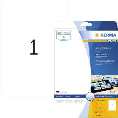 HERMA  etiq. Brillant 210x297 25f. Din a4 25 pi&egrave;ces 4909 DFX-163774