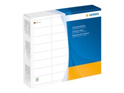 HERMA  Etiquettes d'Ordinateur en Continu 81,28 X 35,7 Mm 4 Rang&eacute;es Blanc Contenu: 16.000 &Eacute;tiquet