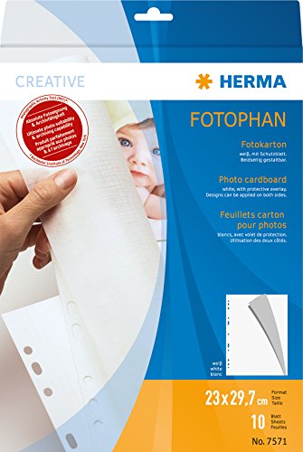 HERMA  Feuillets Carton,230 X 297mm,Blanc,Contenu:10 Feuilles