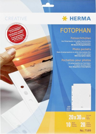 HERMA  Fotophan 20x30 10 Sheets Blanc
