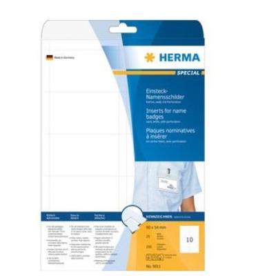 GENERIQUE HERMA Namens-Einsteckschild. A4 90x54 mm wei&szlig; Kart