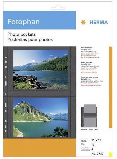 Herma pochettes photo Transparent/Noir No.7787 - 13x18 cm