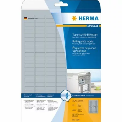 HERMA  Rating Type Labels 25.4x10 Mm 25 Sheets Din A4 4725 Units Blanc