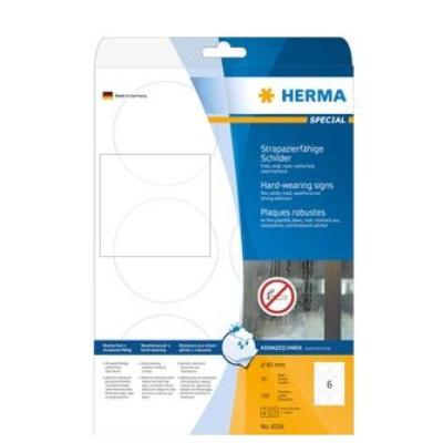HERMA  Special A4 85mm rond Fort Adhesive Sign - Blanc (Lot de 150)