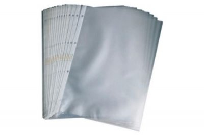 MANUTAN Hetzel Pochette Perfor&eacute;e Eco 4 Trous A5 Pp Grain&eacute;e 0,05 Mm Pack De 100