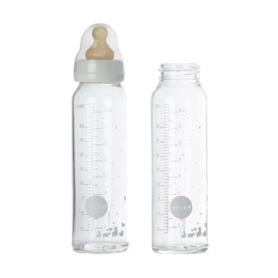HEVEA  Set of Two White Baby Bottles (240 ML)