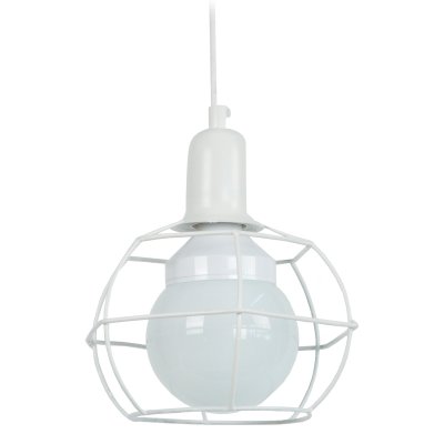 TOSEL HEX.GLOBE - Suspension g&eacute;om&eacute;trique m&eacute;tal blanc