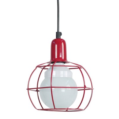 TOSEL HEX.GLOBE - Suspension g&eacute;om&eacute;trique m&eacute;tal rouge