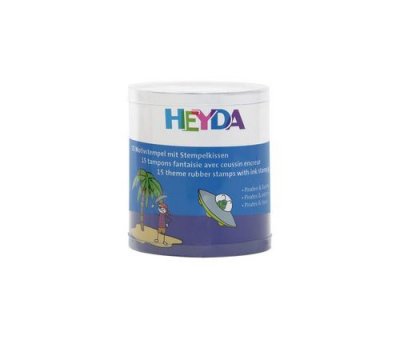 HEYDA  Kit de tampons &agrave; motifs 'pirates & astronaute', bo&icirc;te