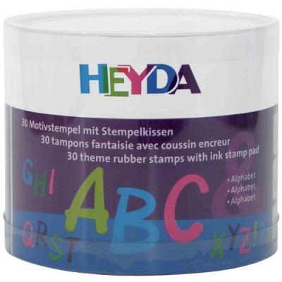 GENERIQUE Heyda kit de timbres &agrave; motifs alphabet, bo&icirc;te transparente 204888479