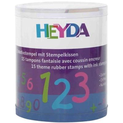HEYDA  kit de timbres &agrave; motifs chiffres, boite transparente 204888478