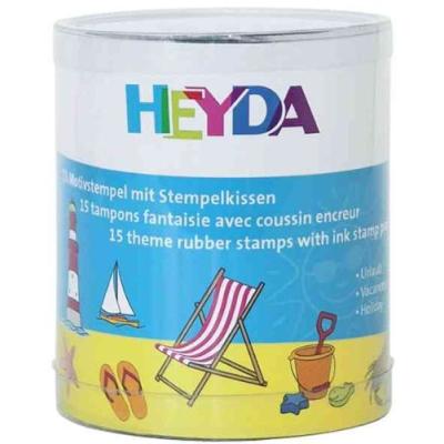 GENERIQUE Heyda kit de timbres &agrave; motifs vaccances, en bo&icirc;te transpa- 204888490