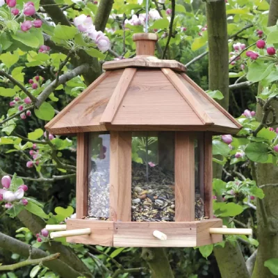 HI  - Mangeoire pour oiseaux Bois de c&egrave;dre
