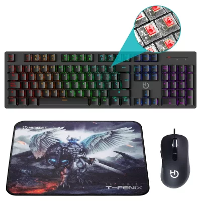 HIDITEC  combo gaming gk400 tecl+rat+alfombrilla