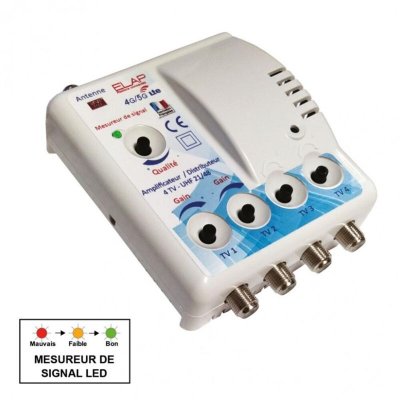 High-tech 372014 amplificateur tv tnt int&eacute;rieur filtre 4g blanc 
