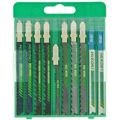HIKOKI  750049 - Set de 10 hojas de sierra de calar para madera y metal