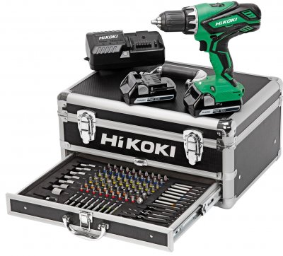 HIKOKI  Perceuse Visseuse Percu 18V 2,5Ah + 100 accessoires - KC18DJLFZ