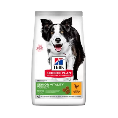 HILL&APOS;S Hill's Mature Adult Senior Vitality Medium au poulet pour chien 2 x 2,5 kg 