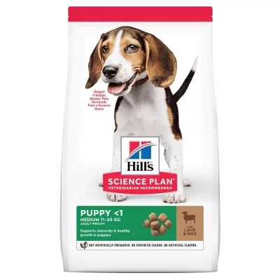 HILL&APOS;S Hill's Puppy Medium &agrave; l'agneau et riz pour chiot 2 x 2,5 kg