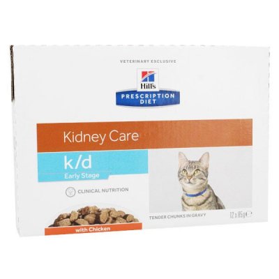 HILL S Hill's Prescription Diet K/D Early Stage Feline Avec Poulet 12X85 Gr 