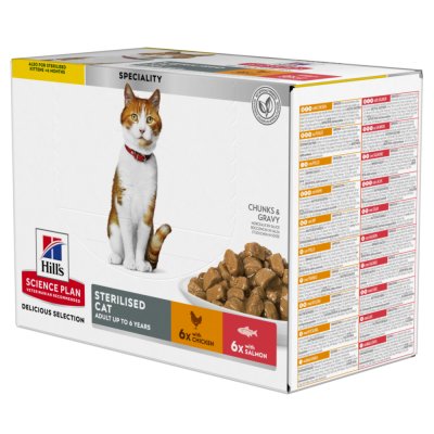 HILL S SCIENCE PLAN Hill's Science Plan Adult Sterilised - poulet, saumon (12 x 85 g)