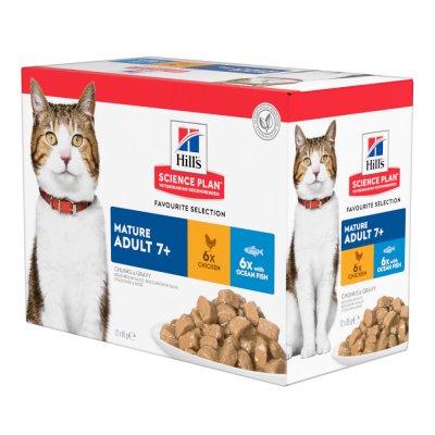 HILL S SCIENCE PLAN Hill's Science Plan Mature Adult 7+ - s&eacute;lection poulet & poisson (48 x 85 g)