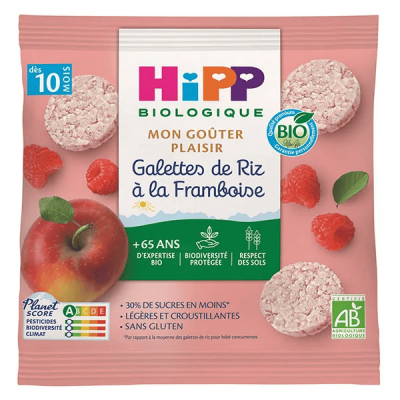 HIPP  Bio Mon Go&ucirc;ter Plaisir Galettes de Riz &agrave; la Framboise +10m 30g